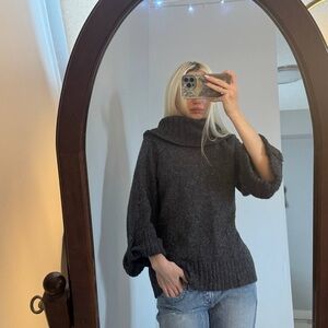 Carolyn Taylor Dark Gray Cowl Neck Sweater
